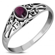 Ethnic Design Garnet Ring, r483